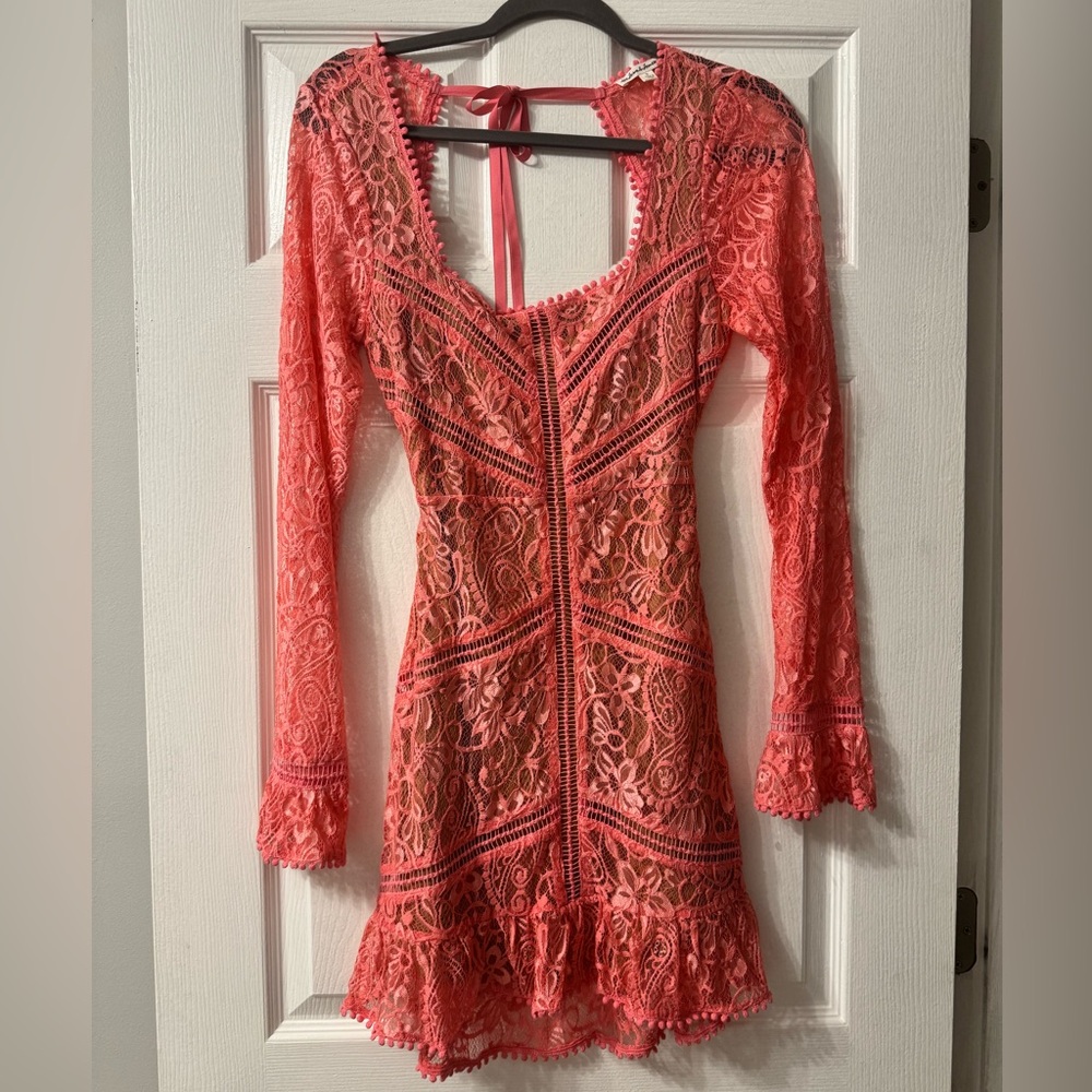 For Love and Lemons Lace Long Sleeve Dress (small)